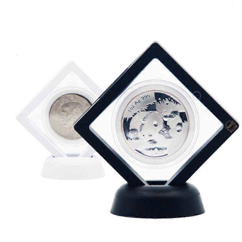 Decorative Accessories 3D Floating Coin Display Frame Holder Box Case With Stand