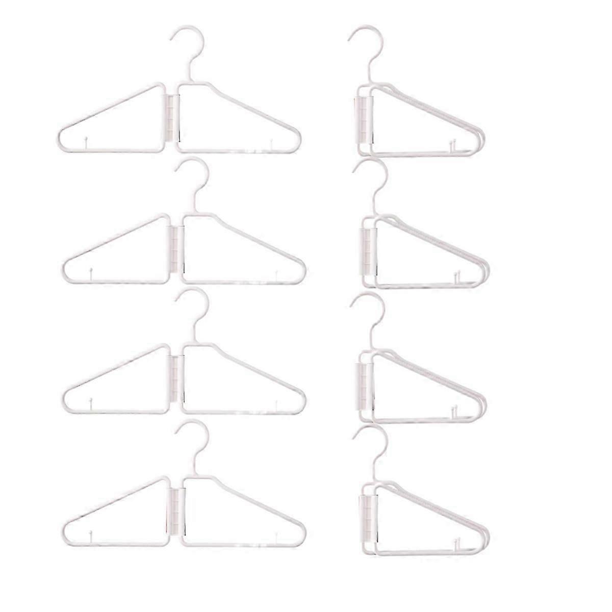 8Pcs Foldable Hangers, Plastic Foldable Hangers, (White)