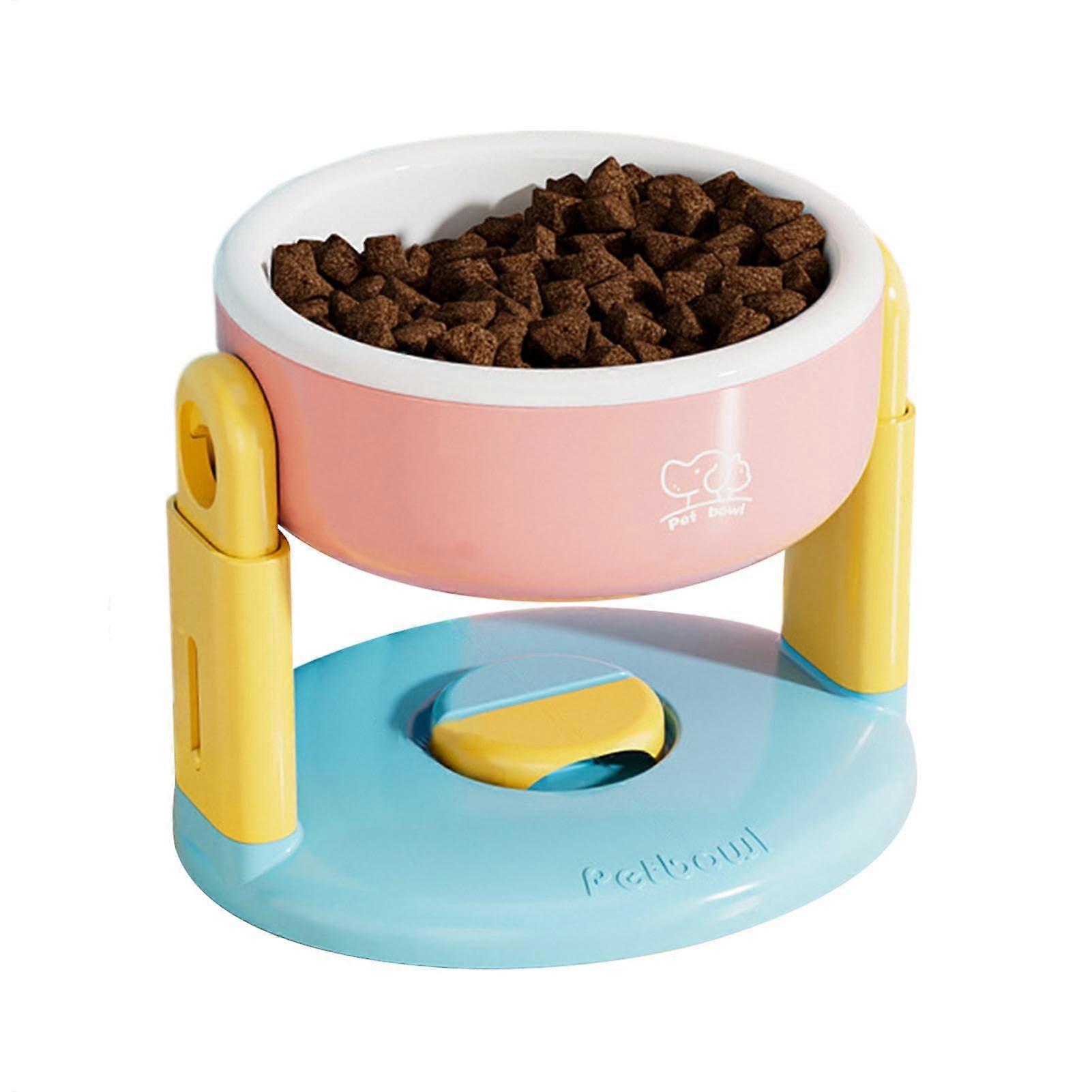 Elevated Cat Bowls with Adjustable Height, Whisker-Friendly Tilted Feeder, 7.48 x 6.3 x 5.71 Inches for Small Dogs and Cats
