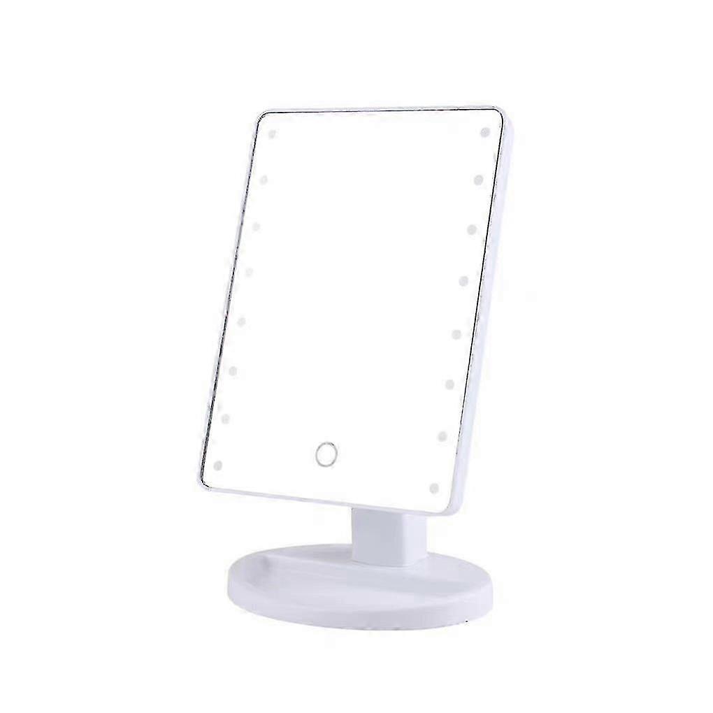 Multifunctional LED Lighted Mirror for Bedroom Dorm Makeup Vanity - White
