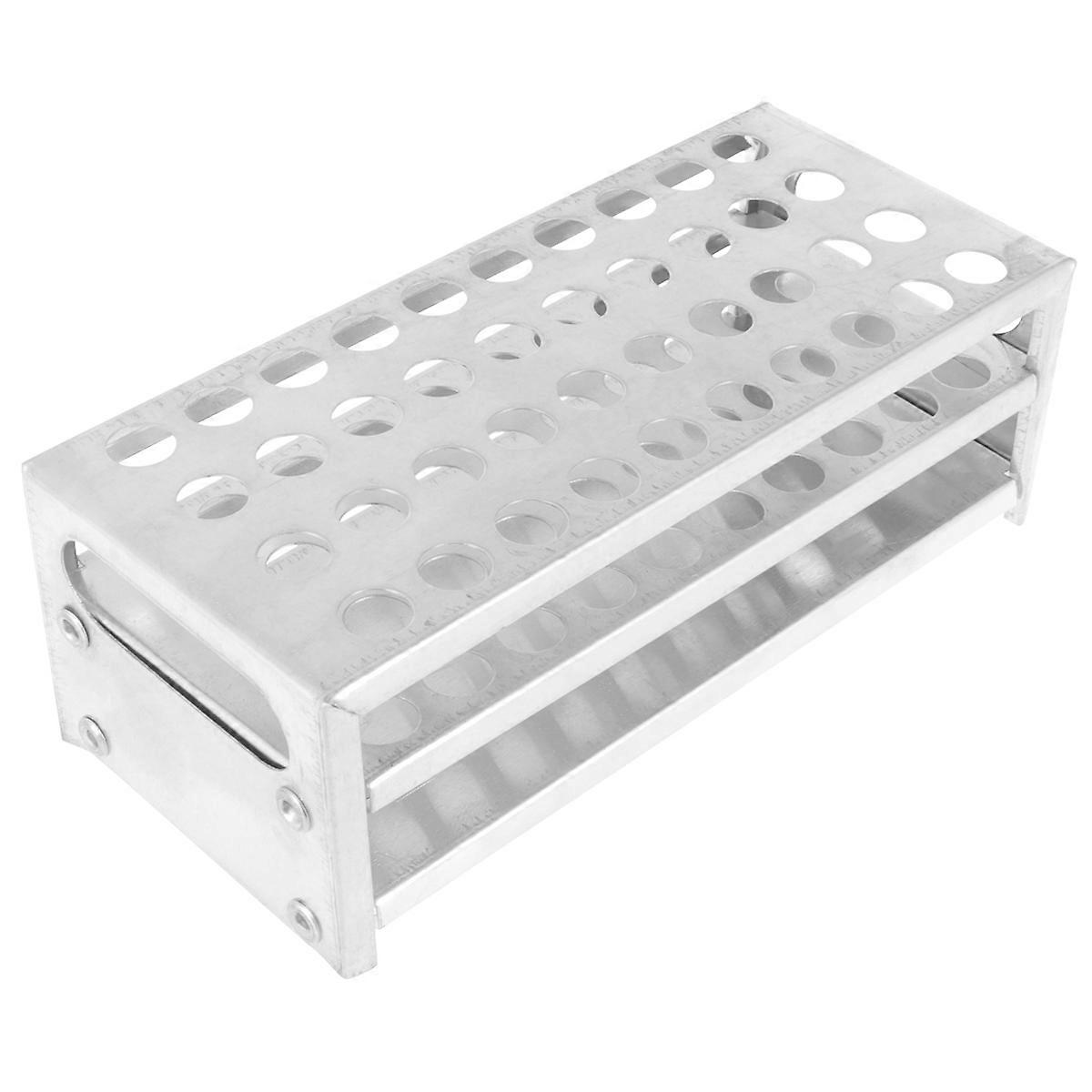 Portable Test Tube Rack Aluminum Holder for Laboratory Storage and School Use 40x12.5