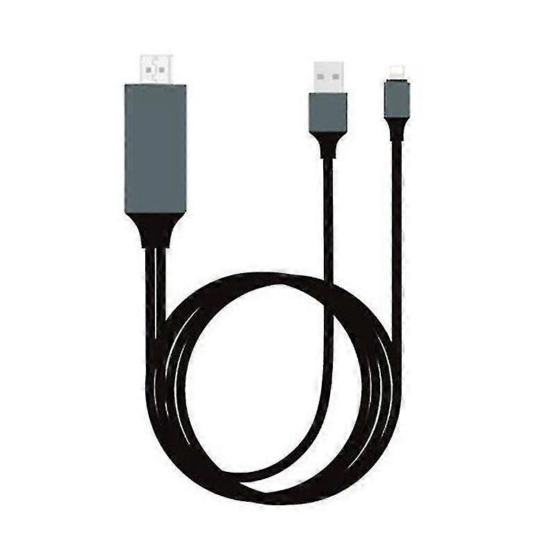 Mobile phone to HDMI high-definition cable, 2 meters, 1080P, plug-and-play, connect in 3 seconds, rechargeable