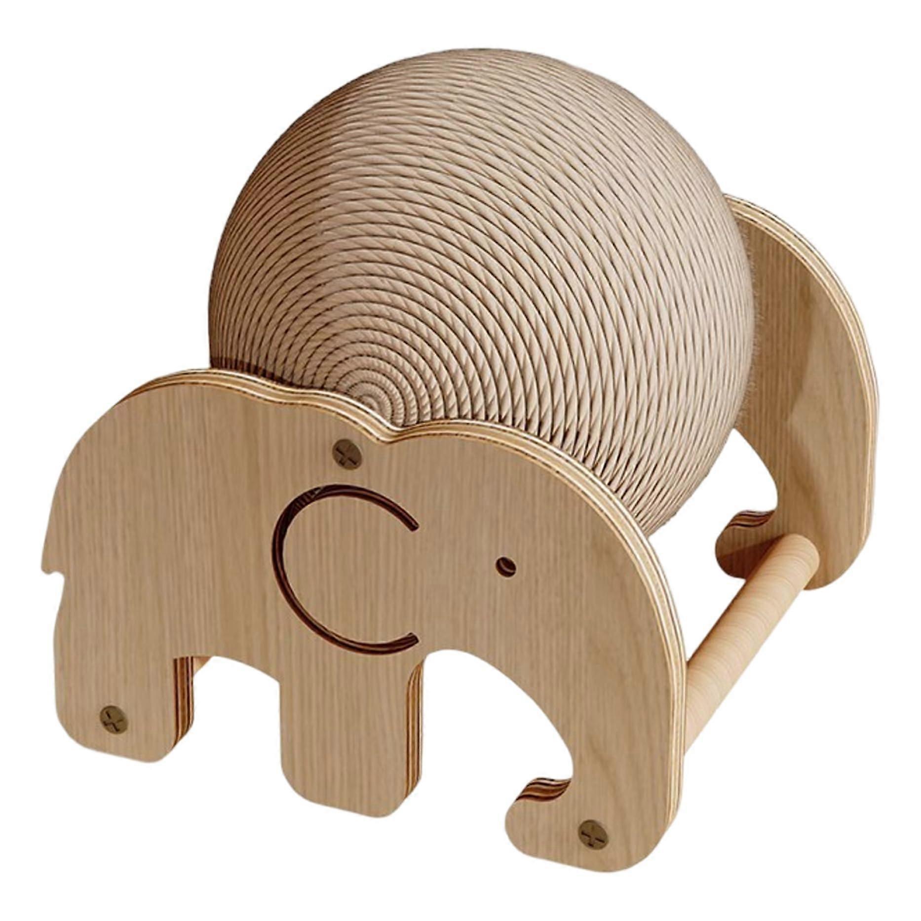 Cat Scratching Ball, Cat Scratching Arch with Stable Stand Cute Elephant Natural Sisal Scratcher for Indoor Cats, 7x7x7