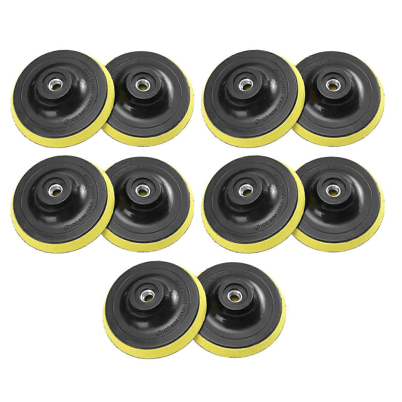 Practical Polishing Pads with Hook and Loop Backing Plates for Angle Grinder 10pcs Black