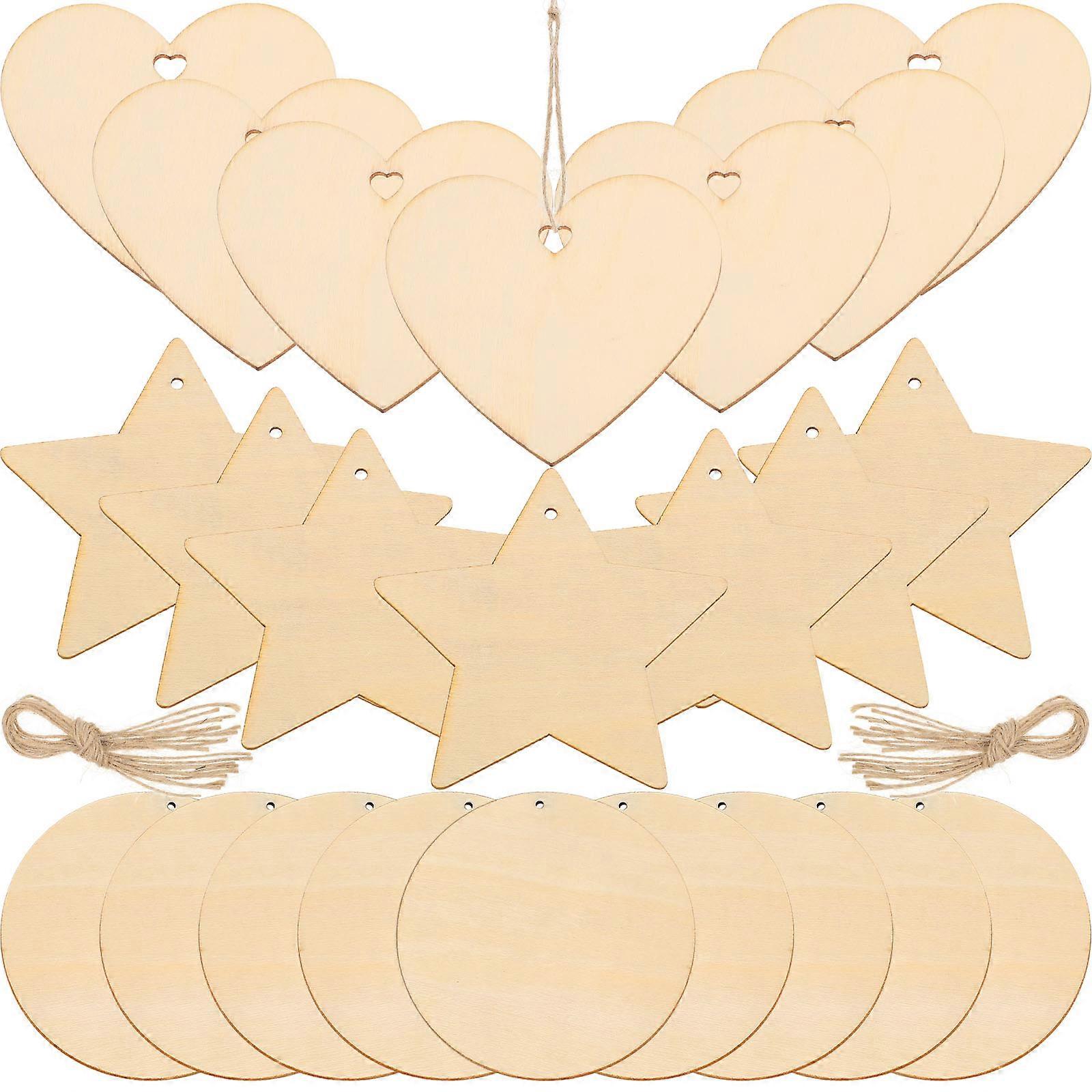 Wood Doorhanging Tags 30Pcs Designed For Versatile Use In Crafts Home Improvement Light Brown Wood Material