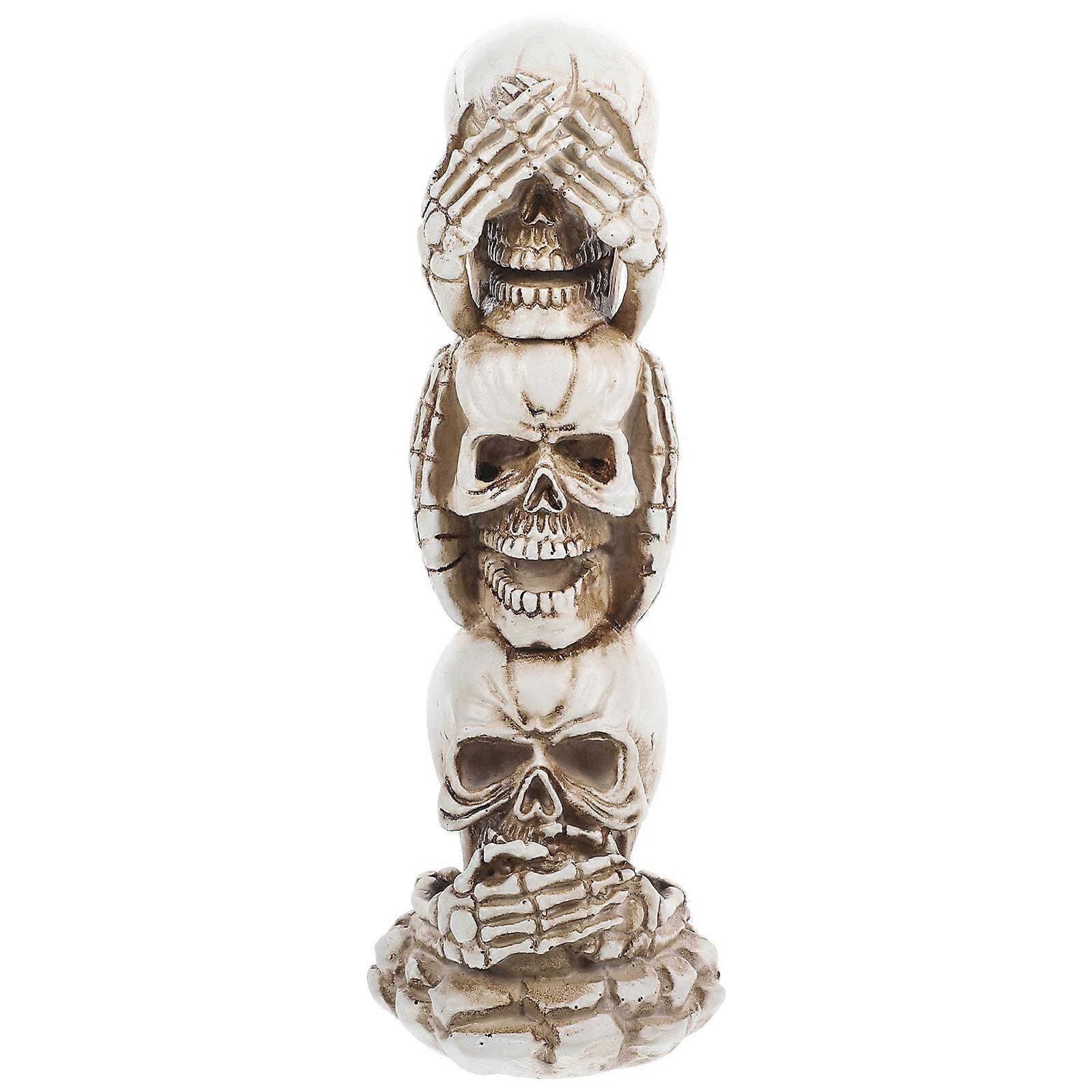 Goth Skull Ornament Halloween Decor Simulated Skull with Intricate Detailing for Home and Party Decoration