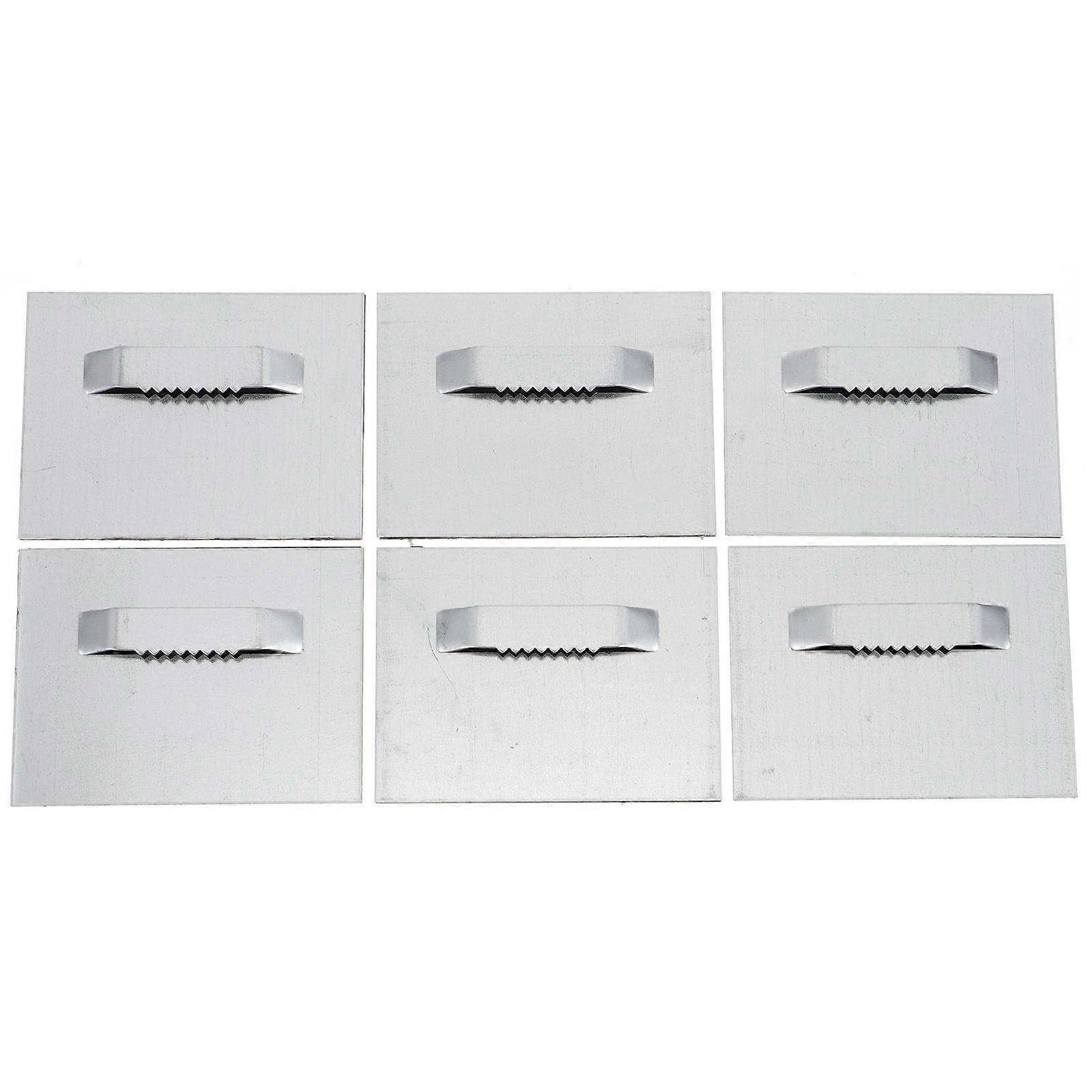 6Pcs Silver Hangers For Bathroom Glass Wall Mount Iron Hooks Suitable For Office Rectangular Professional Design Durable