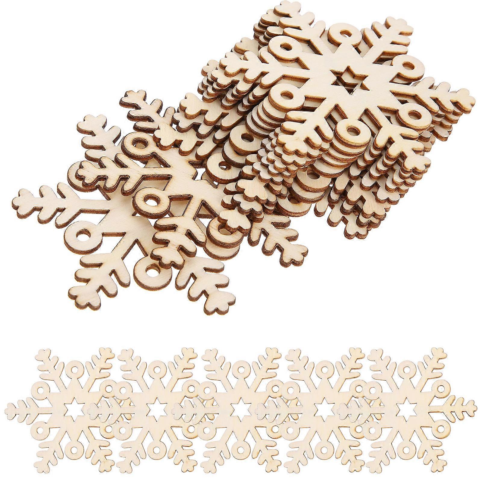 Beige Snowflake Hanging Decorations 30Pcs For Christmas Party And Window Decoration With Christmas Theme Style