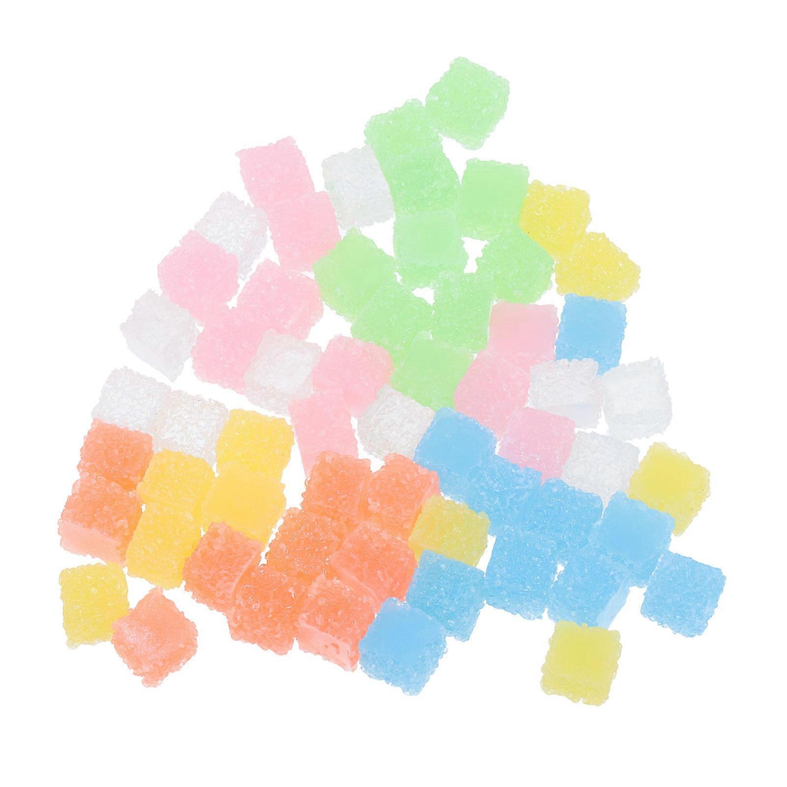 60 Pcs Simulated Sugar Cube Phone Case Decorative Patches Durable Craft & Decoration Ornaments for DIY Phone Shells