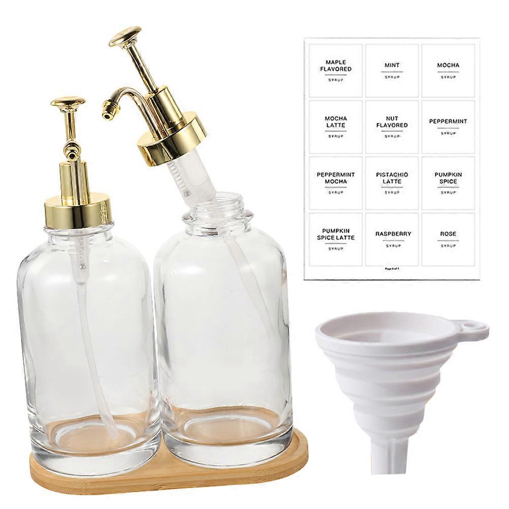 2pcs Soap Dispenser with Leak Proof Pump for Bathroom & Kitchen   Multi Functional Liquid Soap Bottles with Funnel & Labels