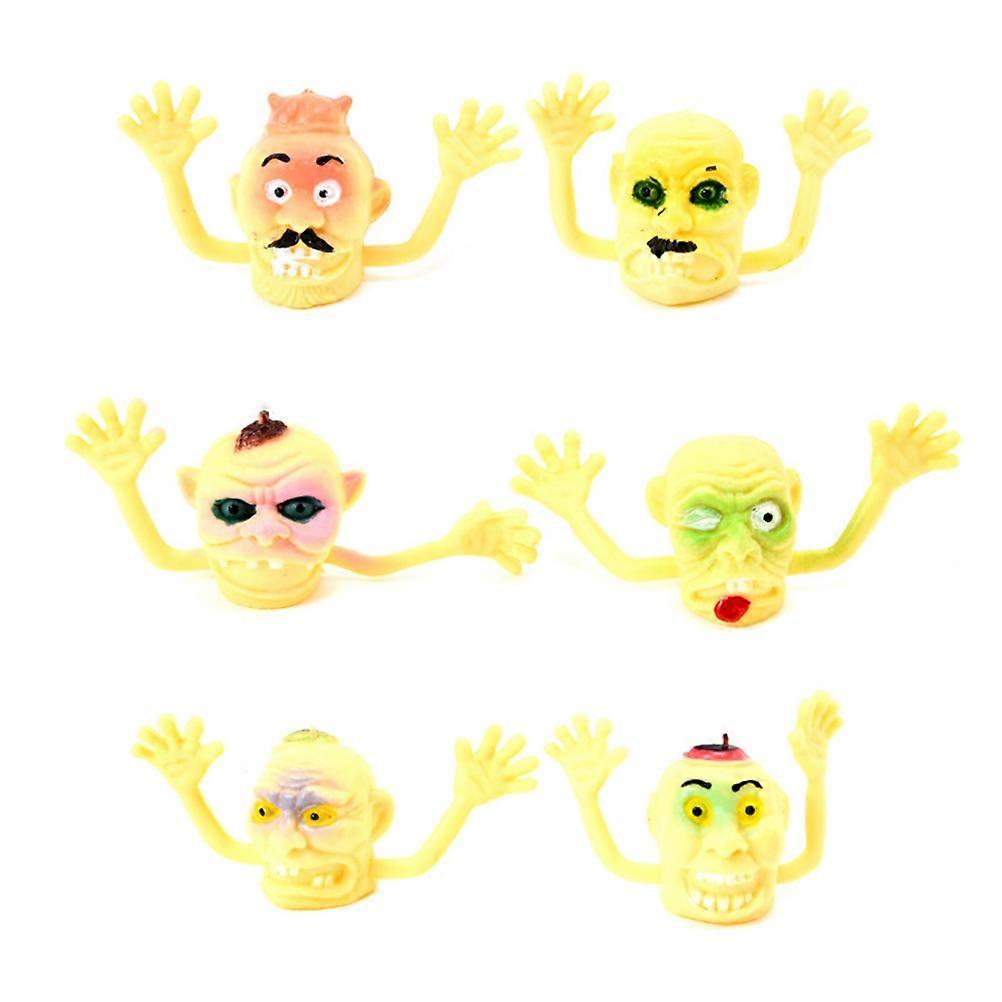 Creative Hand Puppets Toy Props With Zombie Head Shape For Halloween Costume Play Children 6Pcs