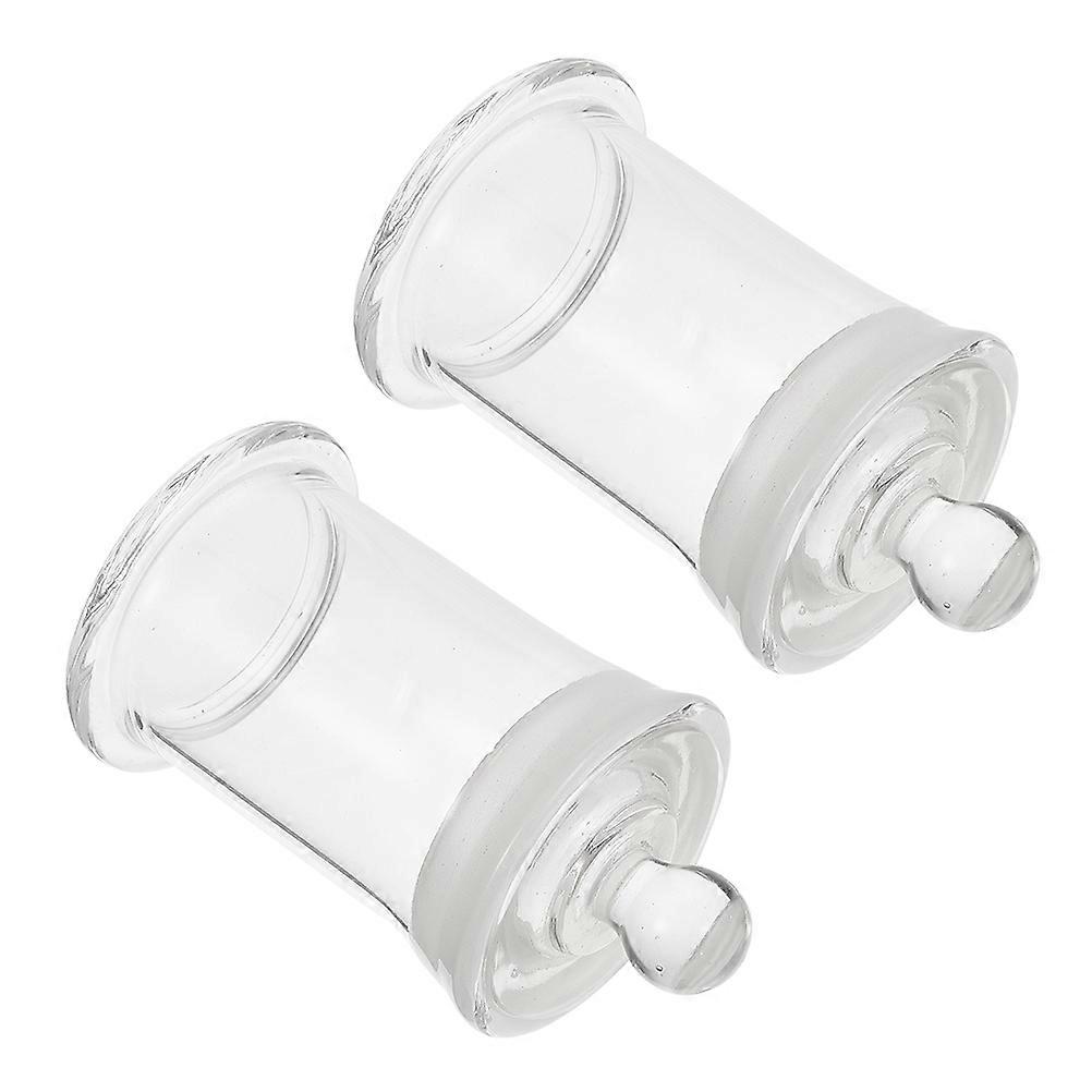 Specimen Storage Bottle Educational Use Heat Resistant Transparent Glass 2Pcs