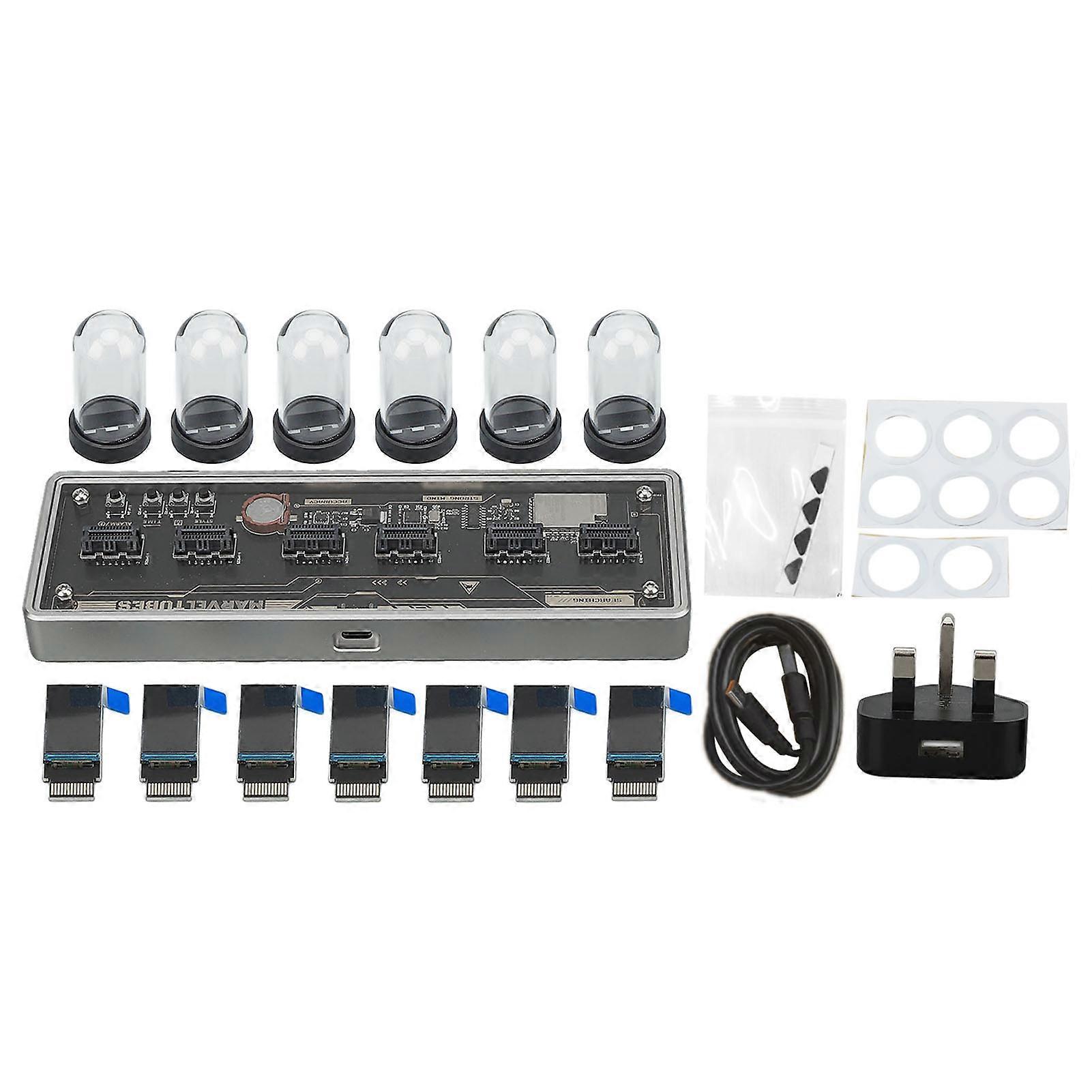 Nixie Tube Clock 6 Digit IPS LCD Screen RGB Backlit Innovative Digital Desk Tube Clock