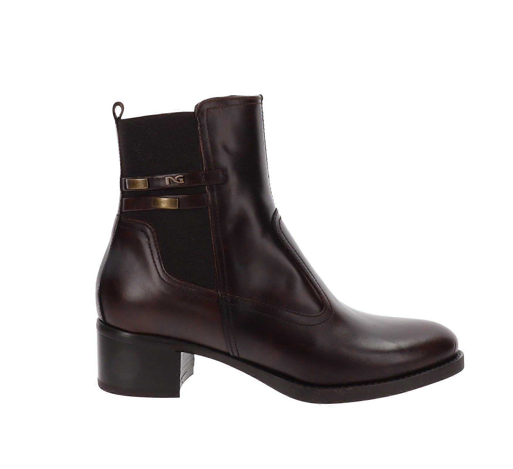 Botas de tornozelo de couro NeroGiardini para mulheres com fecho de zíper I513841D