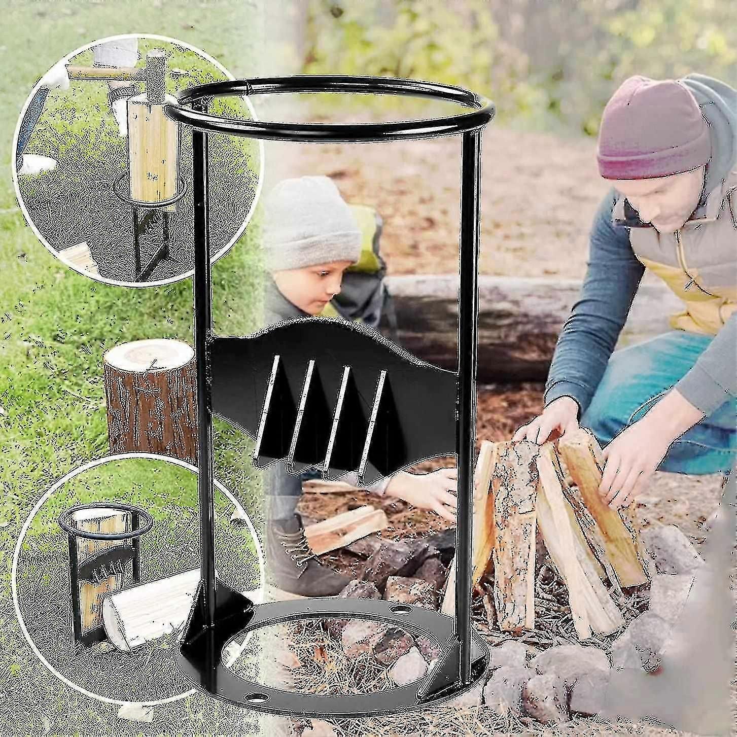 Manual Wood Splitter Quick Manual Log Splitter Manual Splitting Tool Steel Chisel Tip Splits Firewoo