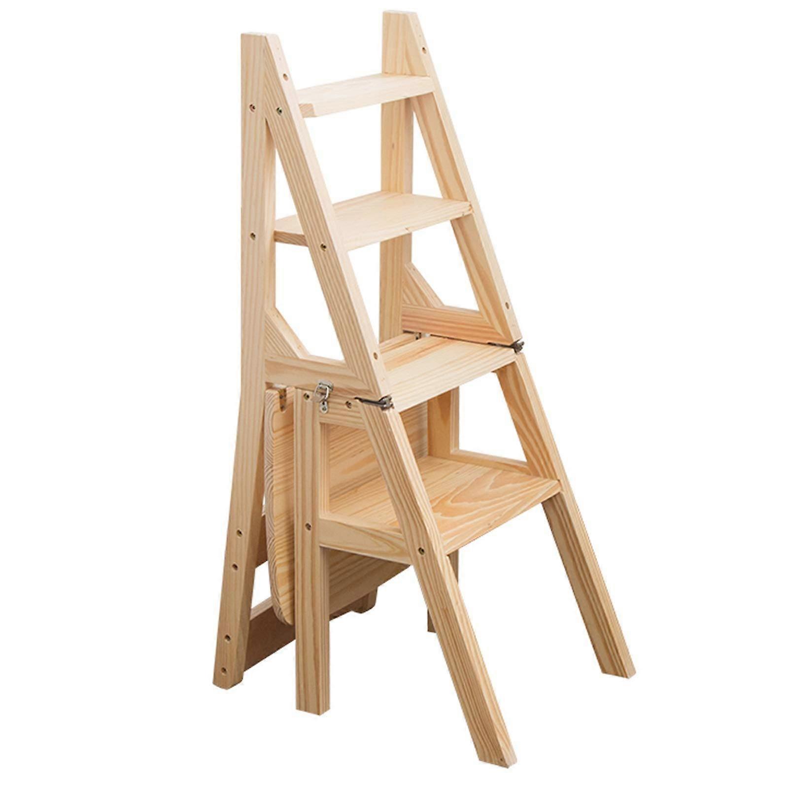Foldable wooden step ladder chair, foldable ladder stools, multifunctional household garden plant stand
