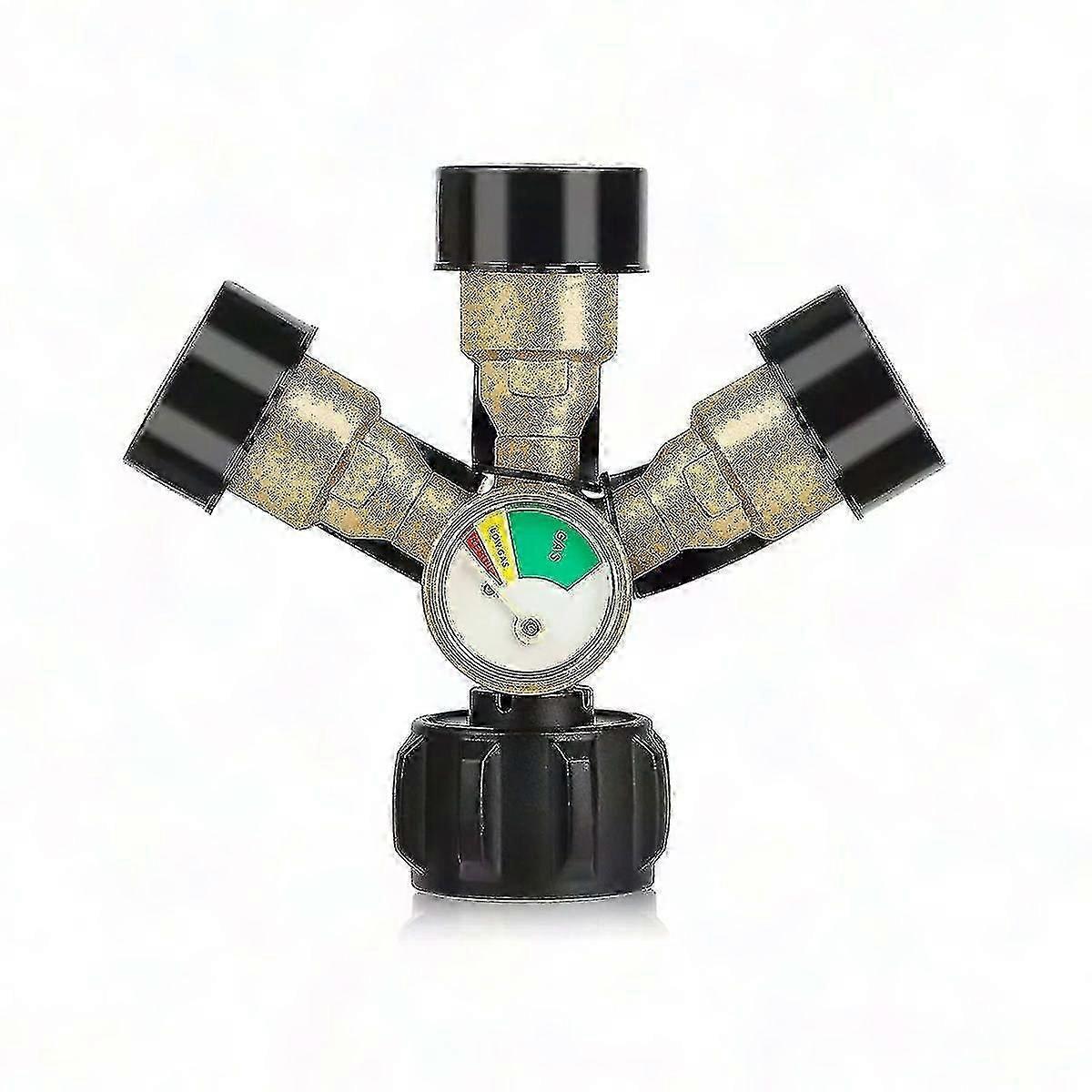 Διαχωριστής προπανίου 3 τρόπων με μετρητή &; βαλβίδα διακοπής, προσαρμογέας διαχωριστών αερίου 3 Y για δεξαμενές προπανίου