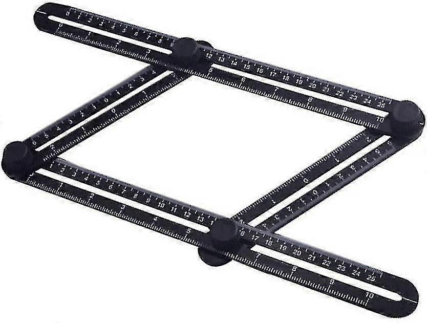 Black Plastic Multi-angle Measuring Ruler - Measuring Tool For Handyman, Handyman, Carpent