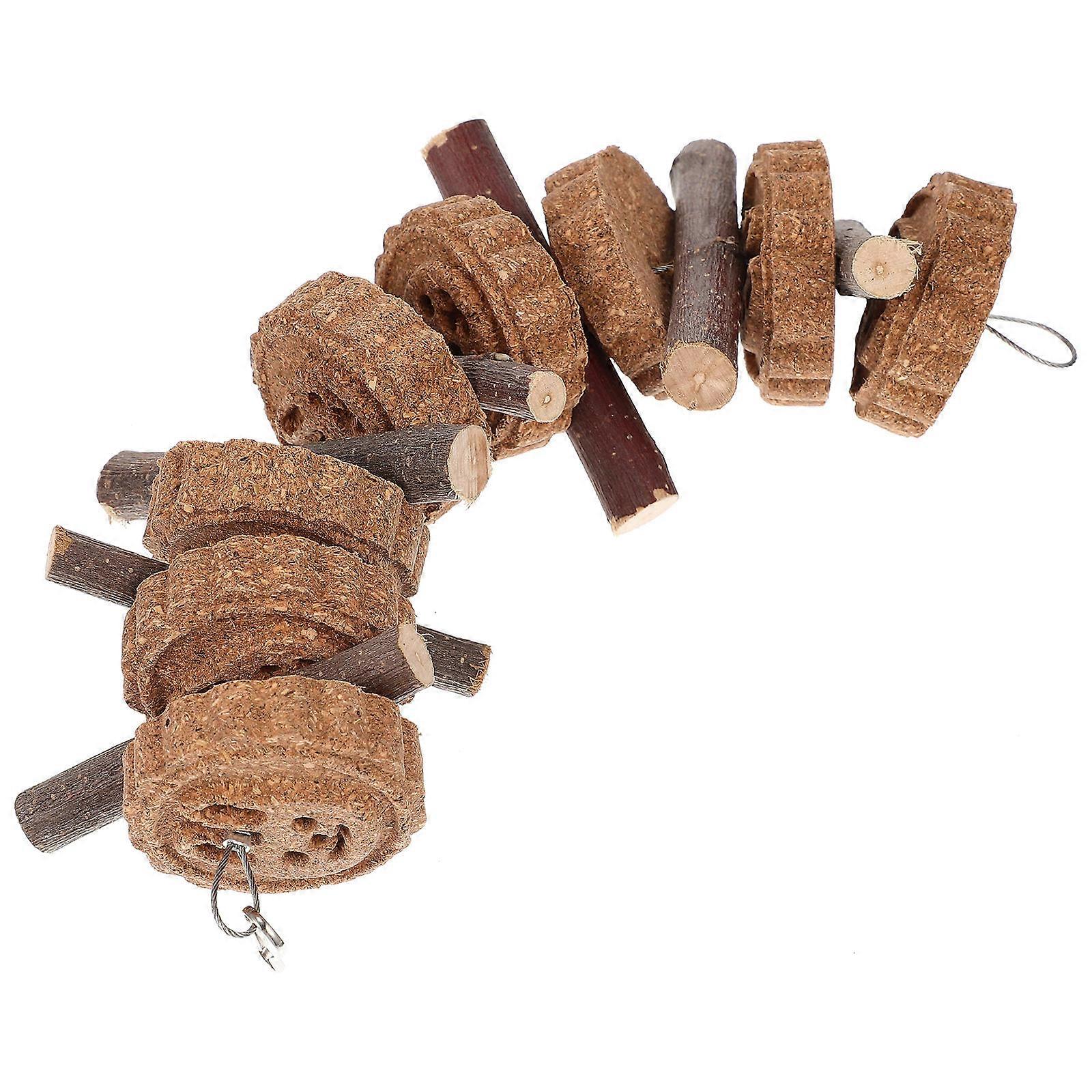 Rabbit Chew Toy 3Pcs Natural Biting Toy For Small Pets Hamster Teething Light Brown Teeth Grinding Chew