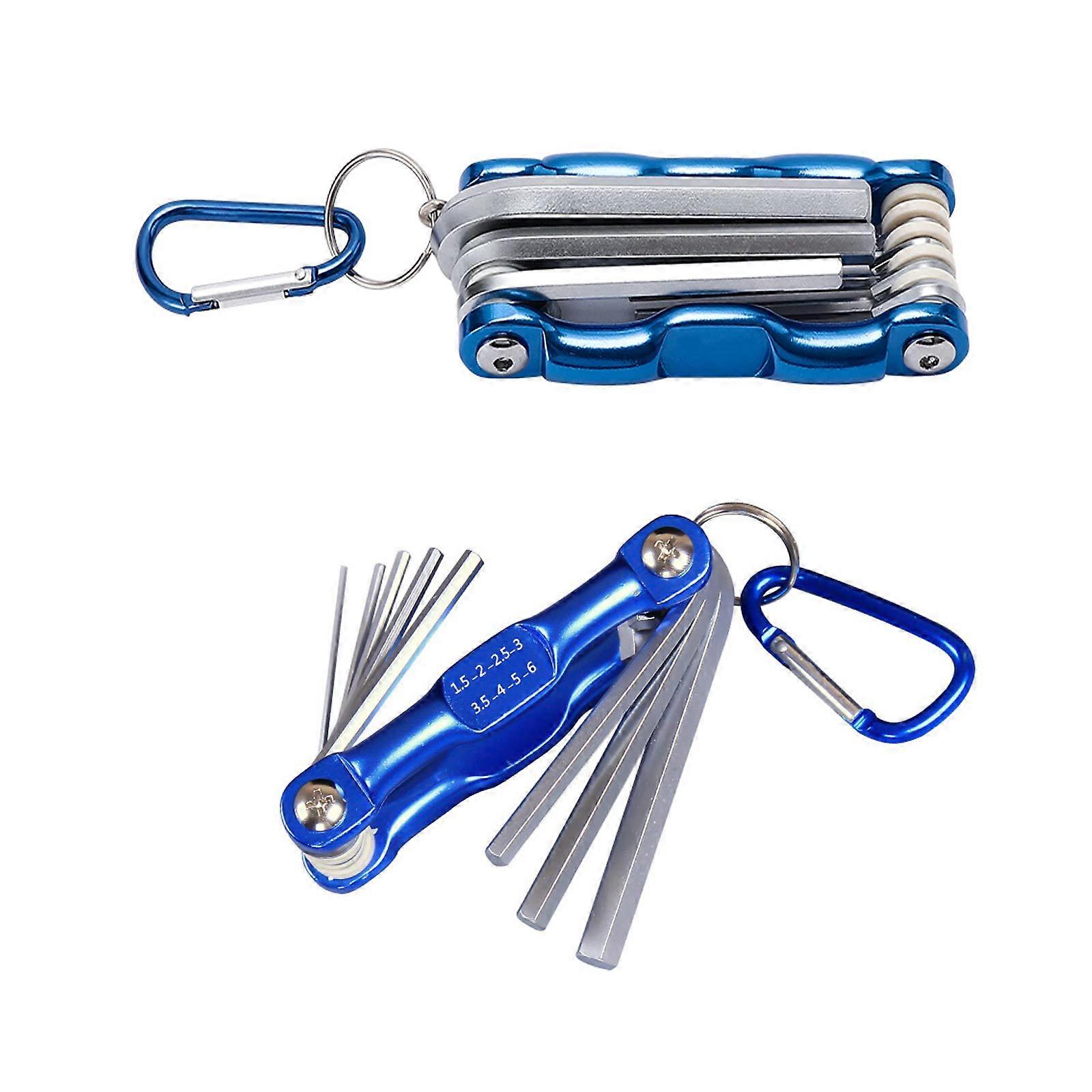 Hexagon Key Foldable Pocket Key Set, Metric Hex Key Set with Key Ring for Bicycle Repair, Compact and Durable Design