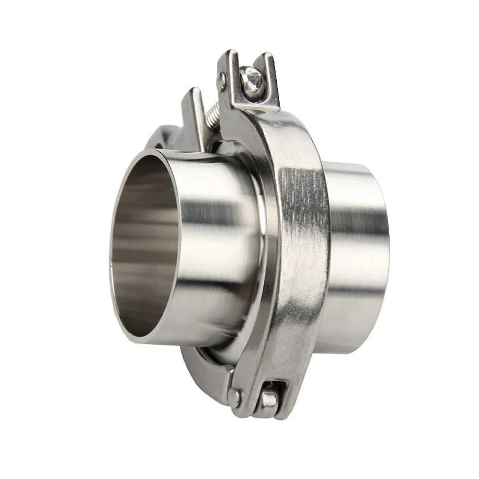 Flange Pipe Weld Ferrule 1.5-6-1/4 In With Tri Clamp, PTFE Or Silicone Gasket, SS304, 32 Mm OD, 50.5 Mm
