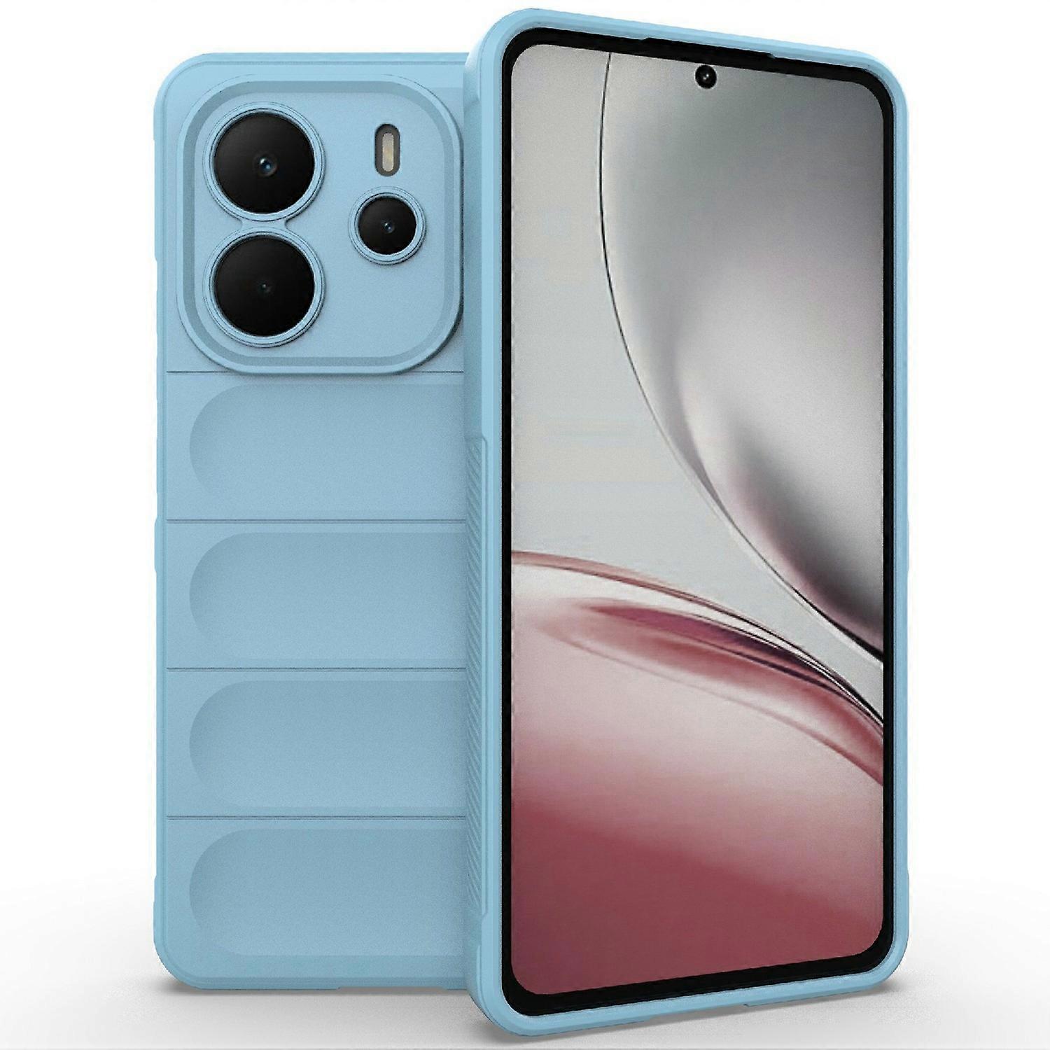 For Xiaomi Redmi Note 14 4G (164.84mm) Case Anti-Drop Soft TPU Rugged Phone Back Cover - Baby Blue
