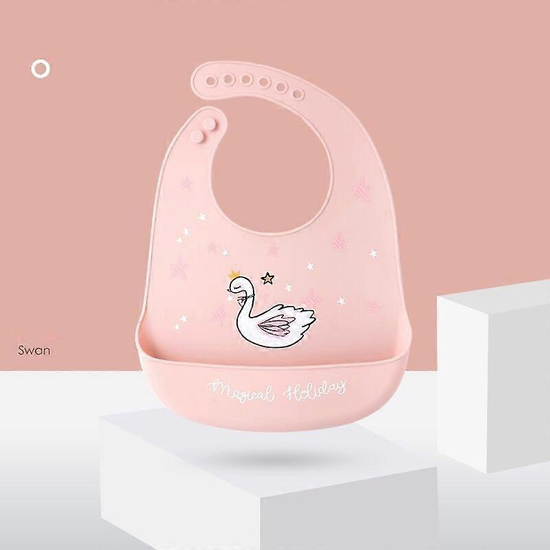 Feeding Helper Baby Bib Silicone Baby Saliva Towel Newborn Aprons - Swan