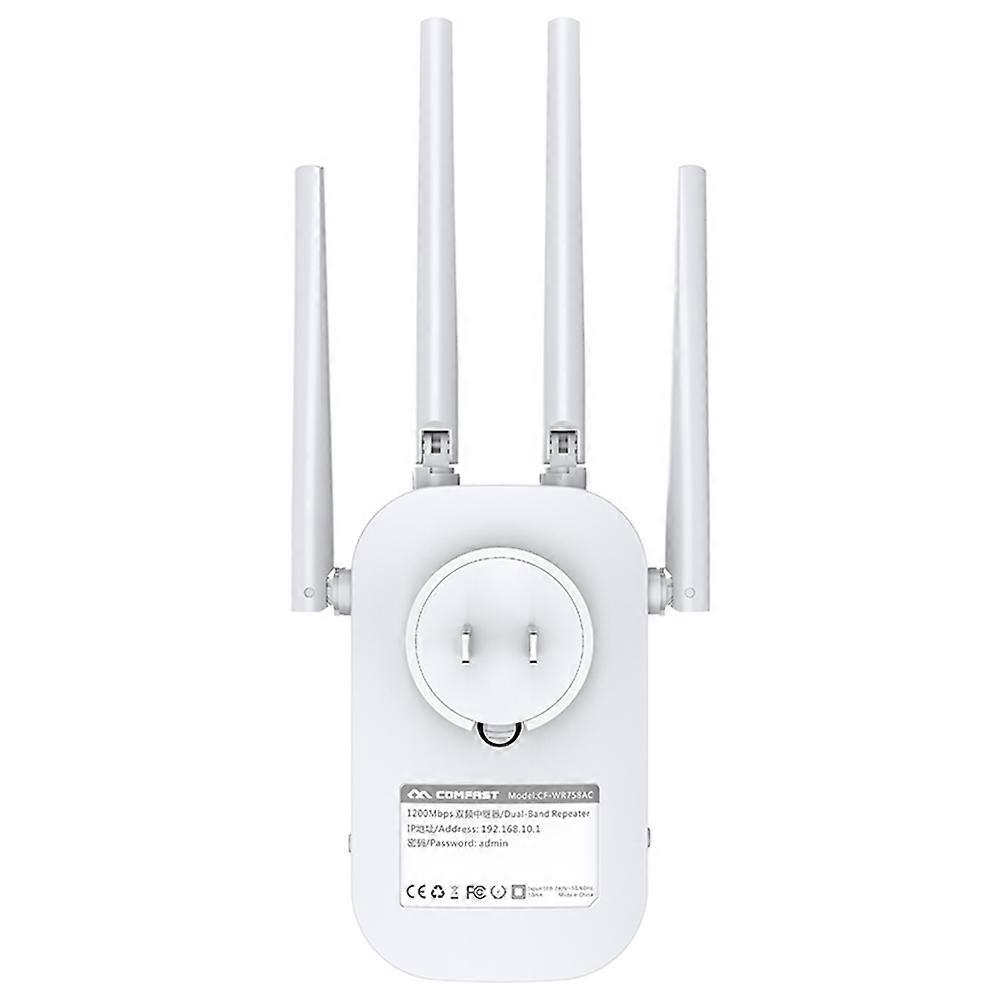 COMFAST CF-WR758AC 1200Mbps 2.4GHz+5.8GHz Dual-band WiFi Repeater WiFi Signal Extender with 4 High-gain Antennas US Plug
