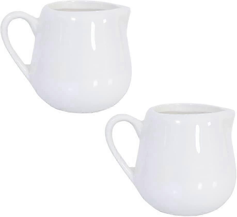 2stk 110ml hvid lille keramisk mælkekande køkken hælde kaffe fløde sauce kop
