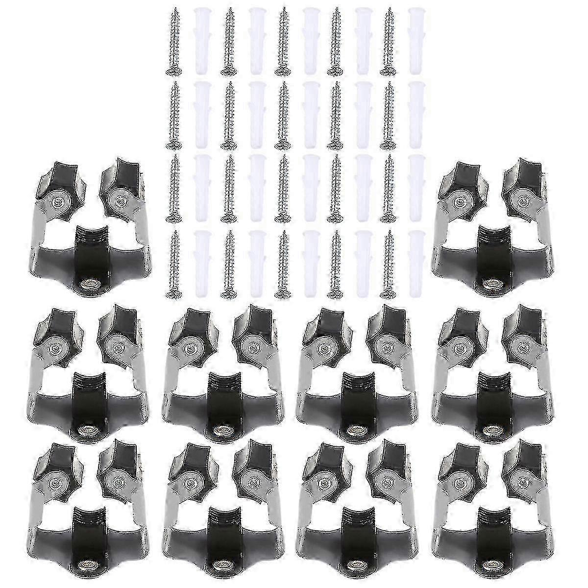 Wall Mounted Storage Rack with 10 Hooks for Mops, Brooms & Cleaning Tools