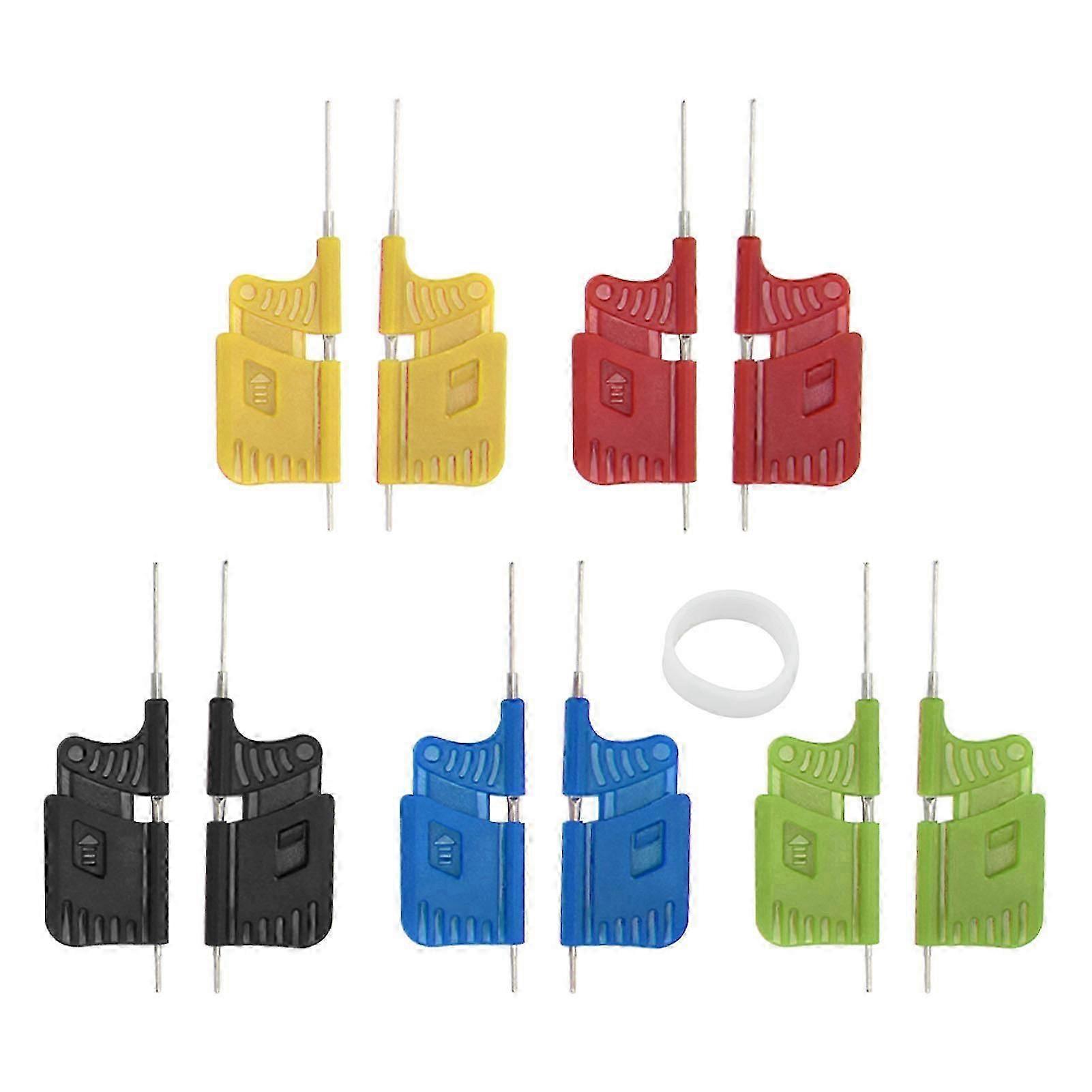 10 قطع اختبار مشبك الرصاص صغير جدا رقاقة القدم المشبك مع حلقة مطاطية مكون إلكتروني SDK08