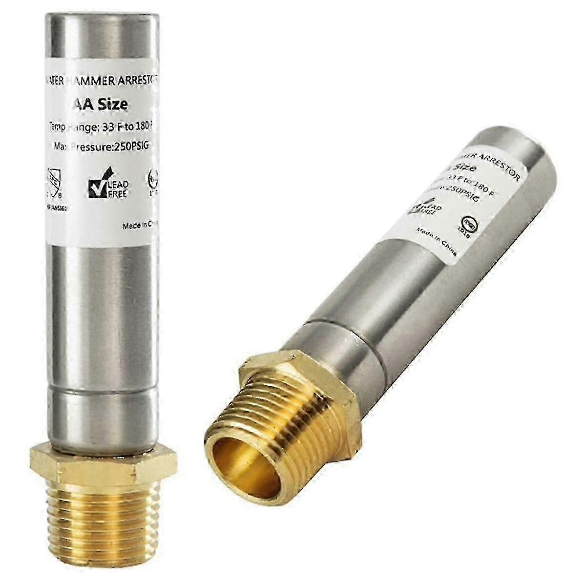 1/2-Inch MIP Threaded Water Hammer Arrester for Potable Applications
