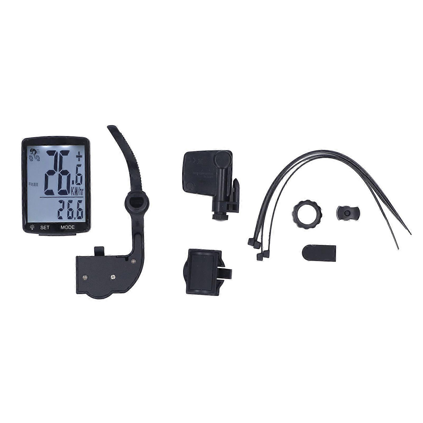 Bicycle Speedometer Wireless Cycle Computer Waterproof Cycling Odometer 2.8in Screen LED Backlit Black with White Light