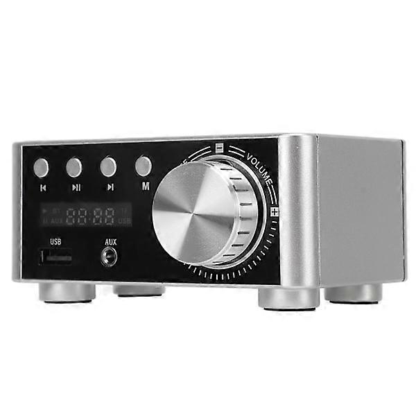 Bluetooth-Verstärker Silber Mini Bluetooth 5.0 Digitalverstärker HiFi-Stereo Class-D-Audioverstärker Drahtloser Empfänger
