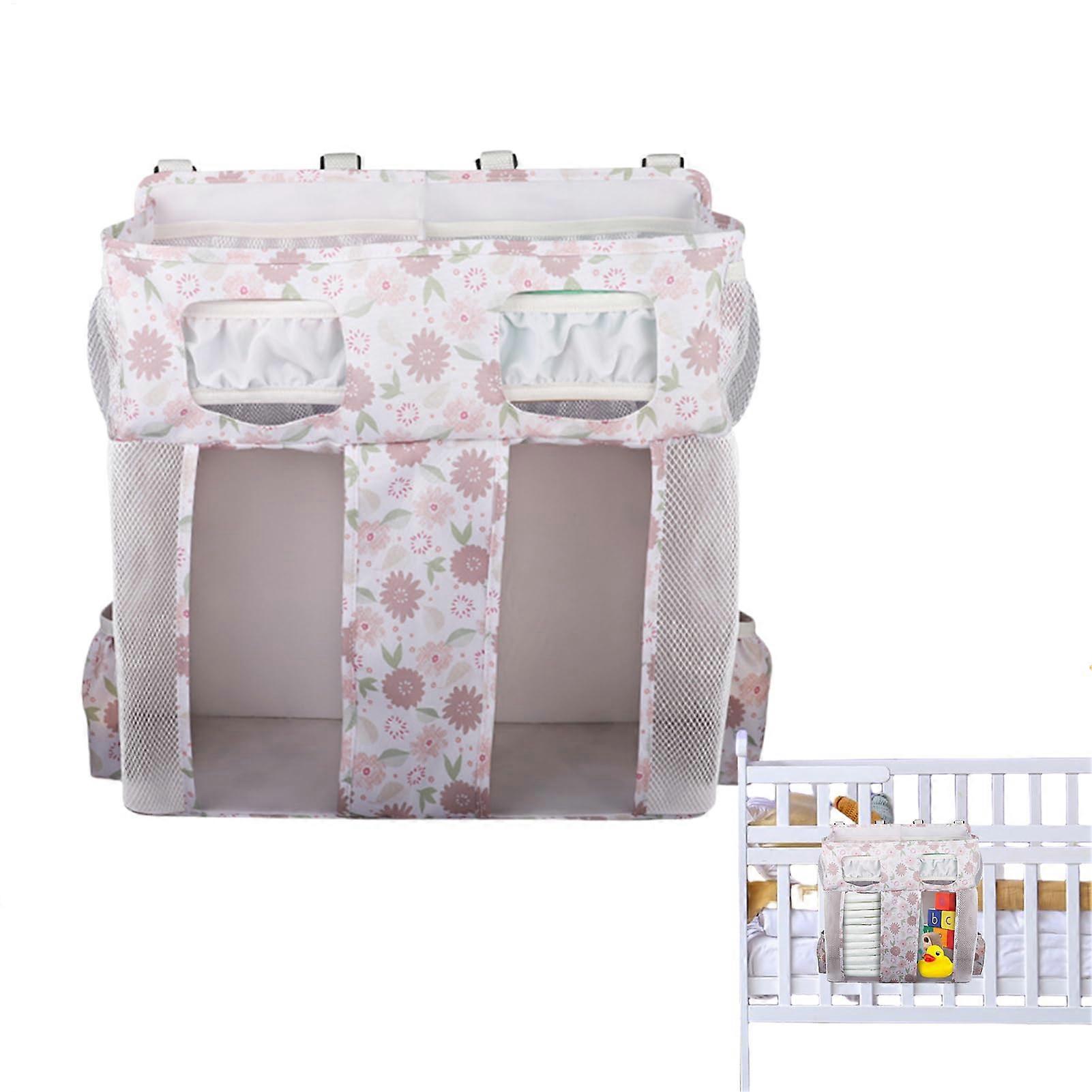 Diaper Stacker With Straps Large Capacity Oxford Diaper Organizer For Milk Bottles, Wipes And Bibs, Model F
