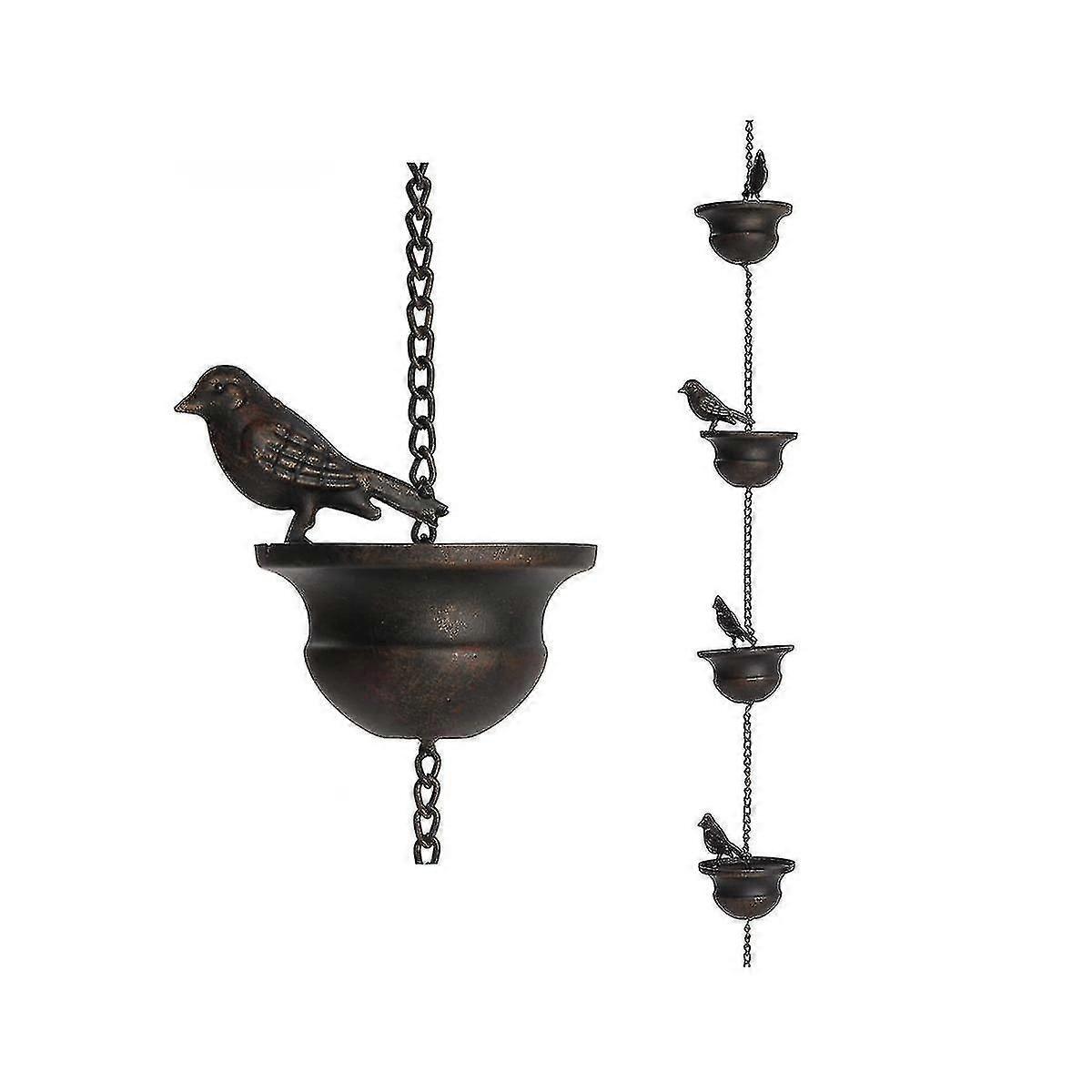Rain Chains For Gutters Mobile Birds On Cups Rain Chimes 7.8ft Rain Chimes With Attached Hanger And