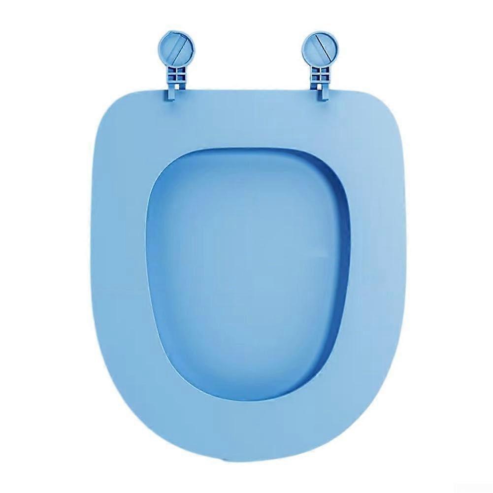 OU Shape Soft Close Toilet Seat For Standard Toilets, Urea Material, Quick Release Design, Blue UType