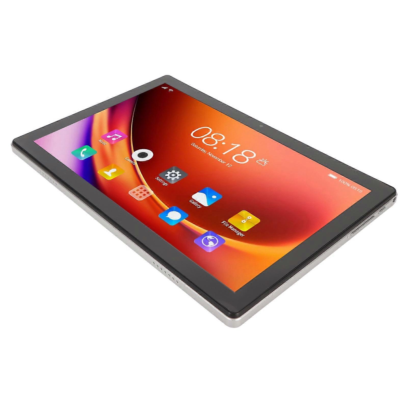 10.1 Inch Android 12 Tablet 6GB RAM 128GB ROM White EU Plug