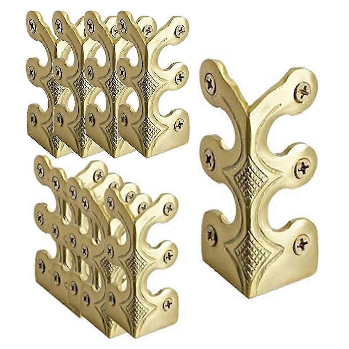 10PC Skiffers Baseboard Corner Protectors,Solid Brass Skirting Board Protectors,Baseboard Protectors