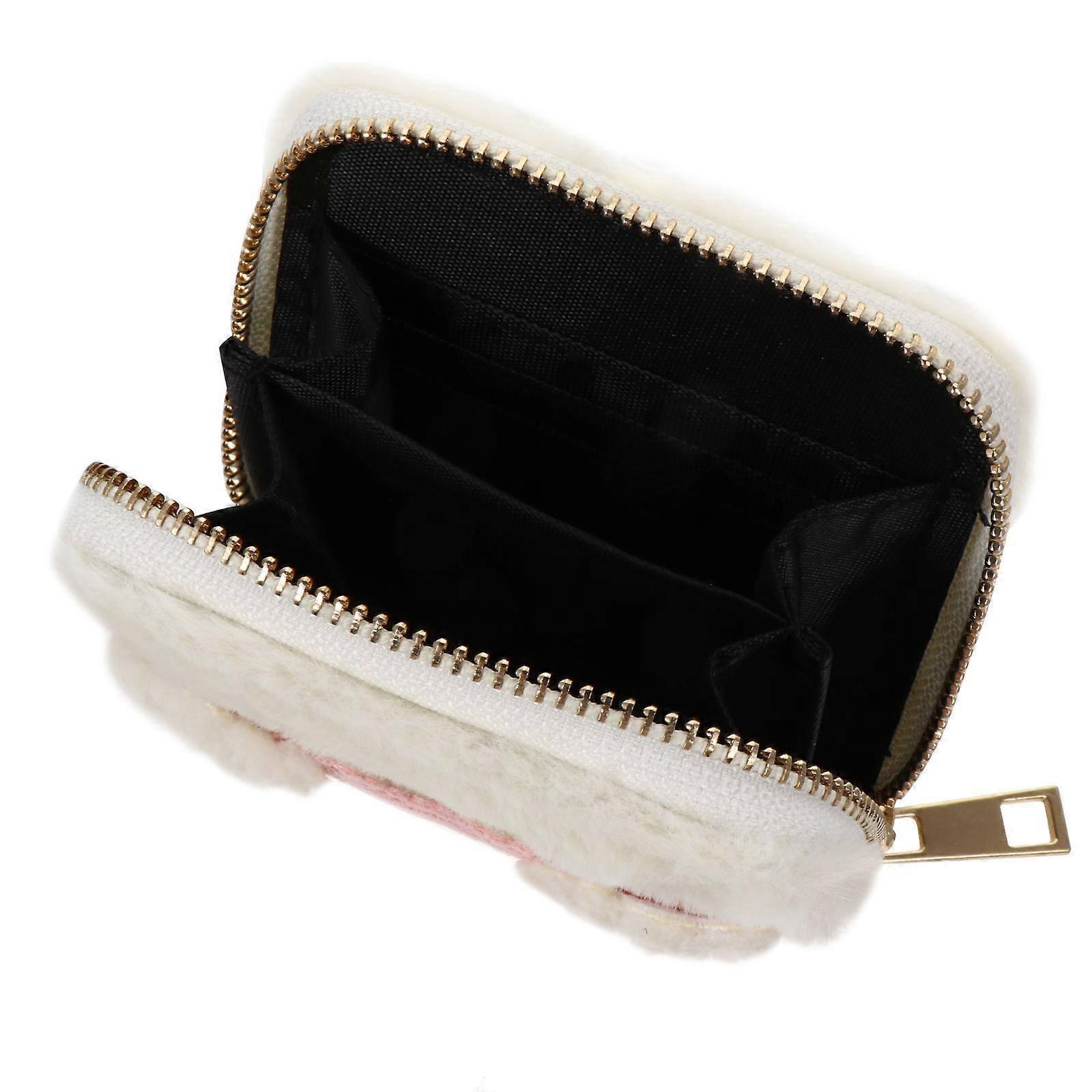 Girls Wallet 1Pc Comfortable Plush Compact Handbag Zippered For Women Traveling School Work Casual Organized