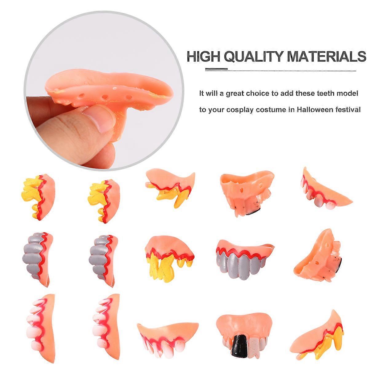 Halloween Fake Teeth Artificial Zombies Teeth Props for Party 20Pcs