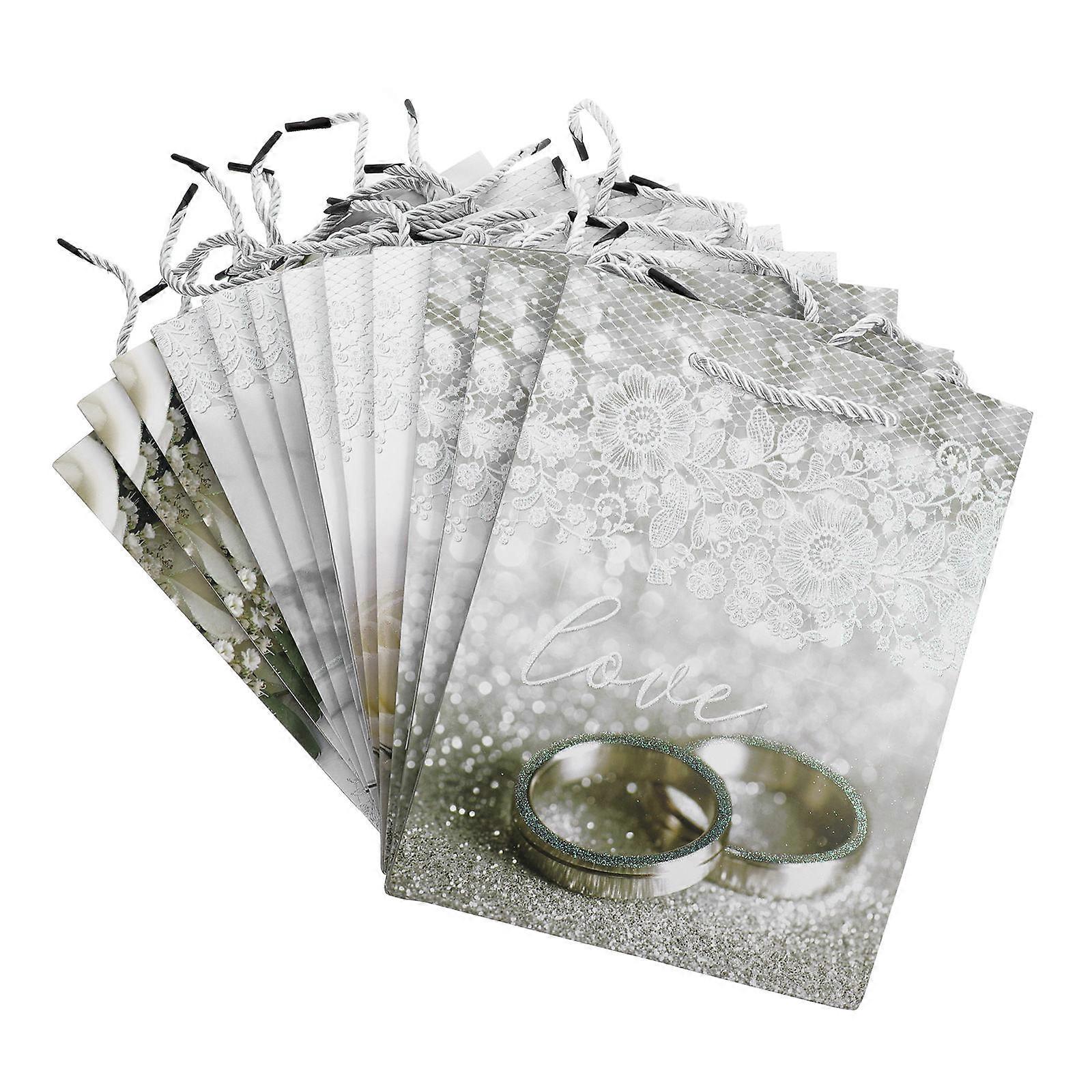 Party Favor Bags Multi-functional Wedding Treat Storage Bags Paper And Fabric 23.00X18.00X10.00CM For Gifts 12Pack