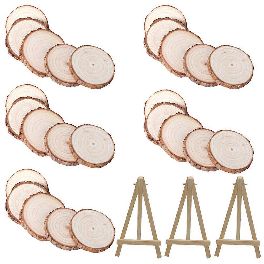 Natural Wood Slices for DIY Projects Beige Color and Durable 1 Set of Round Wooden Slice Photo Props
