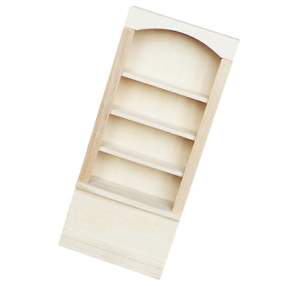 1pc 1/12 Mini House Bookshelf Model Wooden Toy Scene Layout Prop