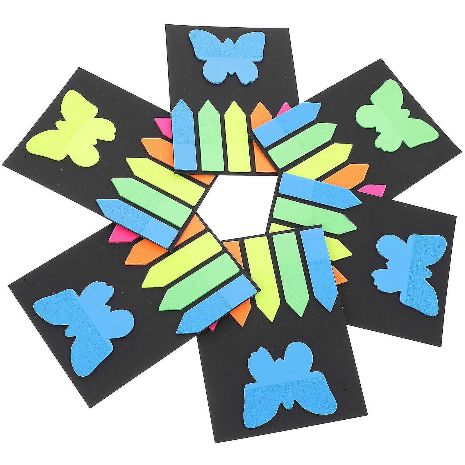 6 Sets of Page Markers Self adhesive Page Tabs Notebook Page Markers Multi use Page Markers Stickers
