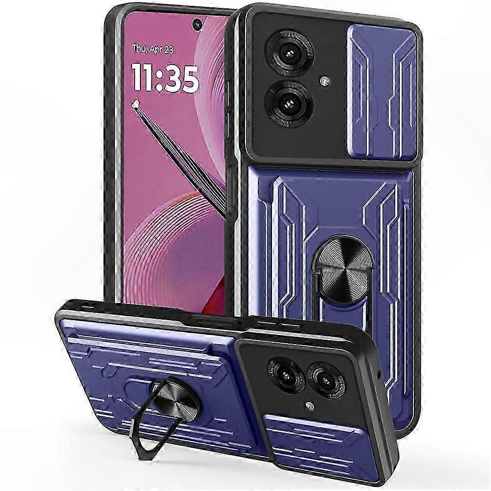 Phone Case with Camera Slider and Kickstand, PC + TPU Back Cover for Moto G55 5G