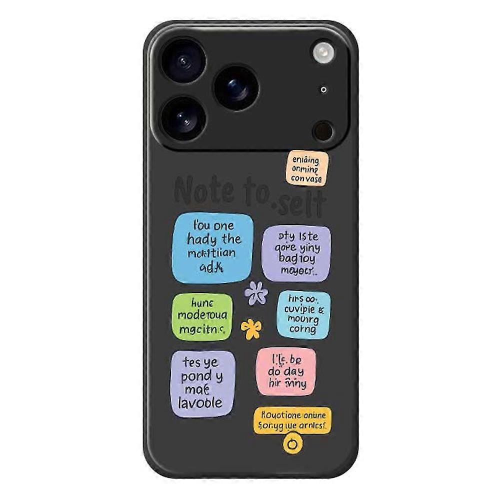 For iPhone 17 Pro Case Colored Sticky Notes Pattern Printing Straight Edge TPU Phone Back Cover
