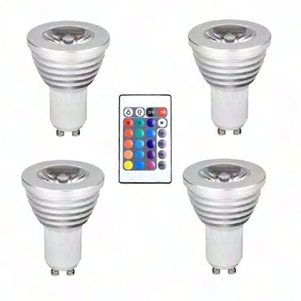 4-Pack GU10 Smart Bulbs with Remote, 17 Colors, 4 Dynamic Modes, Memory Function, Dimmable Spotlights