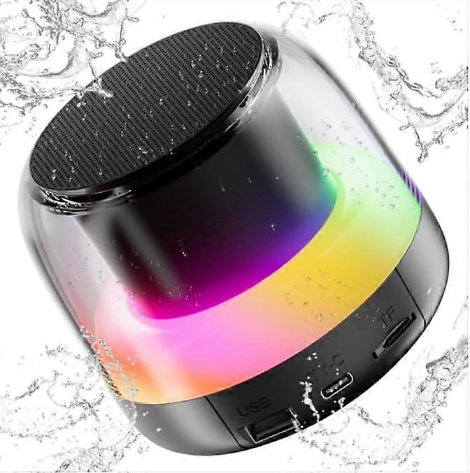 Portable Bluetooth Speaker, NEW Wireless Speaker with RGB LED Light, Dual Pairing, HiFi Stereo Sound, TF Card Play Support, Mini Portable Speaker for