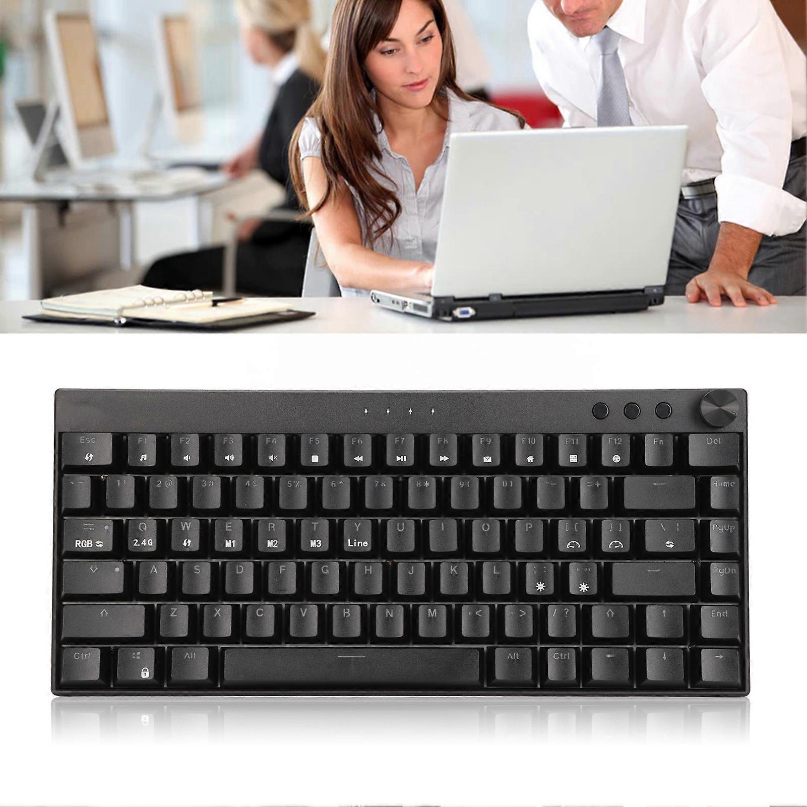 82-Key RGB Mechanical Keyboard Wireless 2.4G/BT/Type-C Black